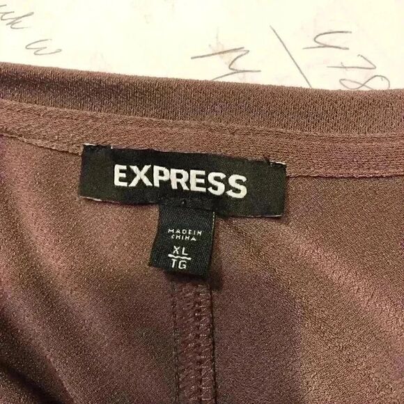 EXPRESS Womens Stretchy Sleeveless V-Neck Tank Top XL Pale Purple Flowy 1363 - Picture 3 of 5